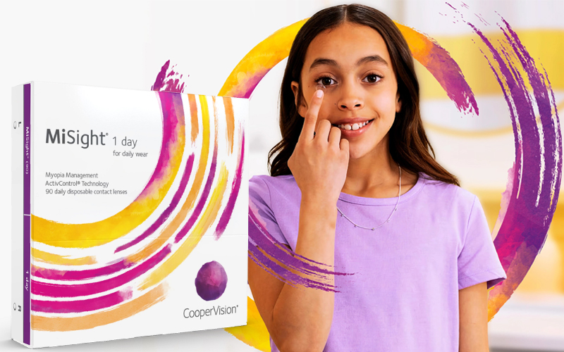 Image of CooperVision MiSight 1 day contact lenses in a blister pack