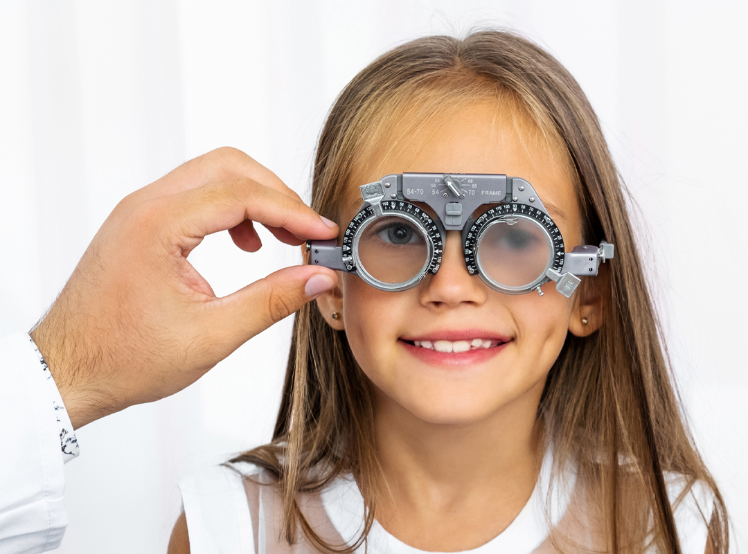 Child getting an eye exam