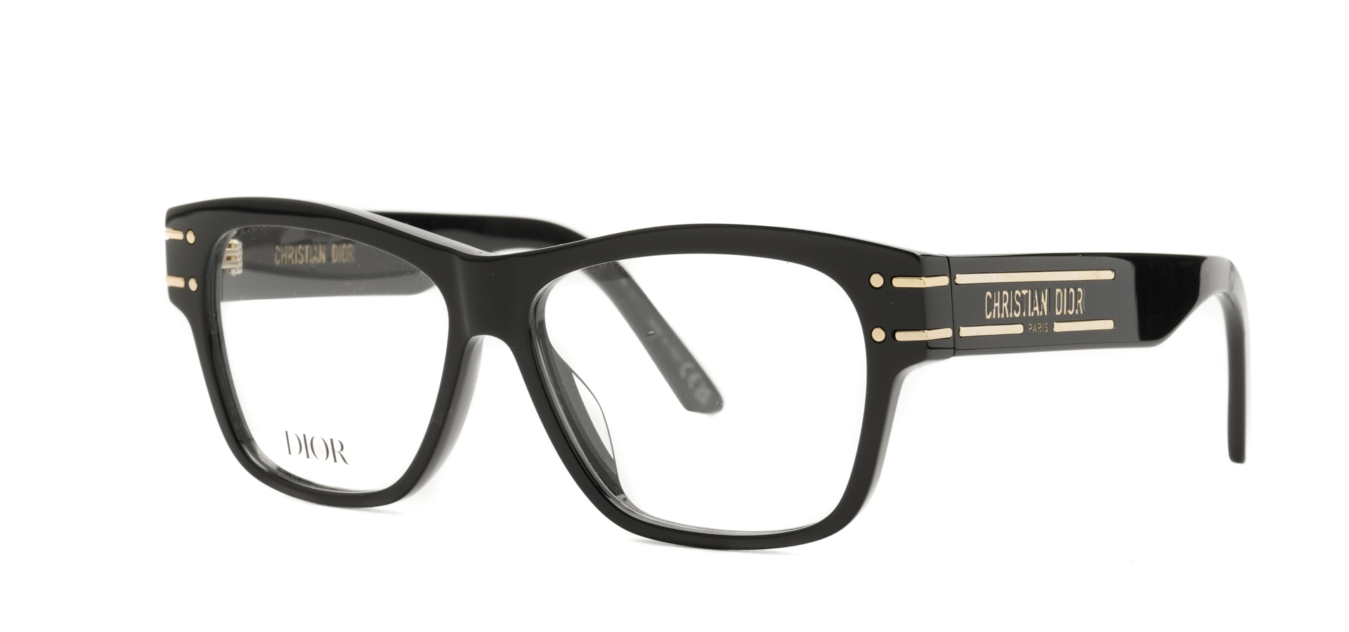 The bold DiorSignatureO S1I optical frame featuring the 'CHRISTIAN DIOR' signature, available for prescription lenses.