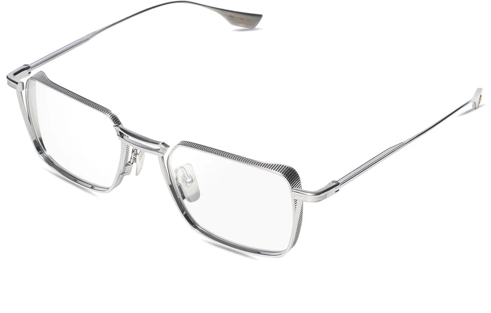 The elegant DITA LINDSTRUM optical glasses with a classic round shape and Art Deco details, available for fitting in Montréal.